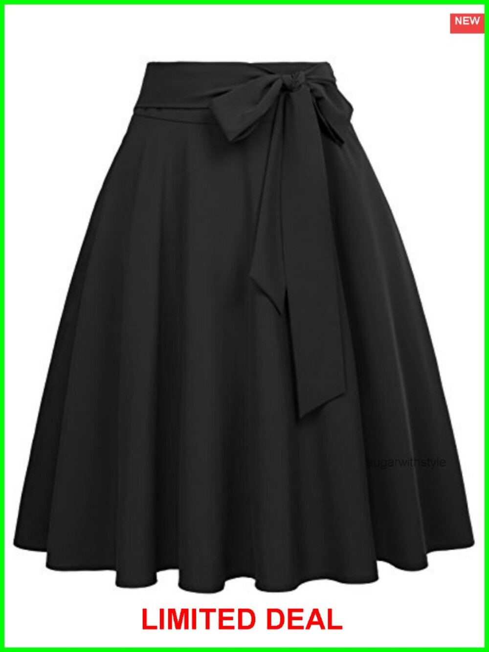 Women High Waisted A-Line Skirt with Pockets